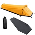 thumbnail image 1 of yeacher Lightweight Camping Tent with Ground Cloth - Army Green/Yellow, Polyester & Oxford Fabric, Compact Foldable Design, 220x90cm Size, 1 of 6