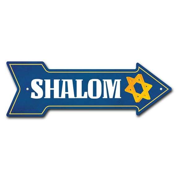 SignMission P-ARROW10-999617 10 x 30 in. Wide Shalom Arrow Sign