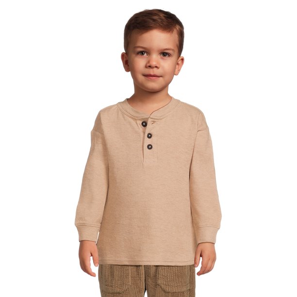 easypeasy Toddler Boy Long Sleeve Henley TShirt, Sizes 12 Months5T