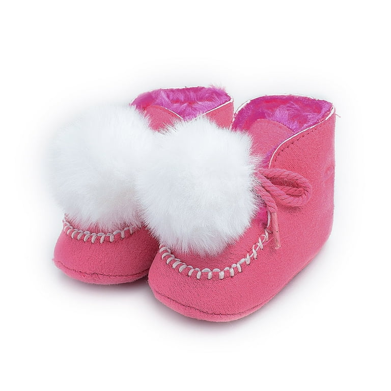 Cathalem 1 Year Old Girl Shoes Babys Boys Girls Winter Hair Ball Fluffy  Cotton Shoes Toddler Shoes Boys Canvas Shoes Size Pink 6 Months 