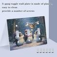 thumbnail image 3 of WOBOGO Three Cute Cartoon Penguins 3-hole Switch Plates PC Flame Retardant Plastic Material Glossy Finish Smooth Touch 6.37x4.48x0.27in, 3 of 8