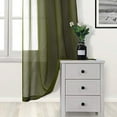 thumbnail image 3 of DWCN Olive Green Sheer Curtains Semi Transparent Voile Rod Pocket Curtains for Bedroom and Living Room, 42 x 63 inches Long, Set of 2 Panels, 3 of 6