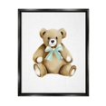 thumbnail image 2 of Stupell Industries Smiling Teddy Bear Bow Stuffed Animal Sitting Graphic Art Jet Black Floating Framed Canvas Print Wall Art, Design by Studio Q, 2 of 5