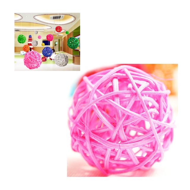 5 uds. Bolas de ratán de mimbre creativas bolas tejidas Sepak Takraw para fiesta de boda/decoración de Navidad/decoración del hogar DIY WD.WDQZL Hogar