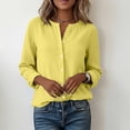 thumbnail image 4 of Giftesty Button up Shirt Women Trendy Linen Shirt Spring and Summer Long Sleeved Tops V-Neck Tunic Casual Blouse Shirts, 4 of 9