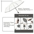 thumbnail image 2 of Transparent Umbrella Automatic Umbrella Rain Women Men Sun Rain Auto Umbrella Compact Folding Windproof Style Clear umbrella,Transparent + black border, 2 of 10