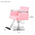 thumbnail image 5 of Sillon Silla Barberia Estetica Cuadrada 360° Moderna Rosa, 5 of 5