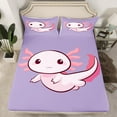 thumbnail image 3 of jejeloiu Cartoon Animal Axolotl Full Size Sheets,Watercolor Sealife Bed Sheets,Kawaii Salamander Sheet Sets,For Teens,Microfiber Bedroom Decor,4 Pieces, 3 of 7