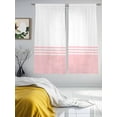 thumbnail image 4 of Sheer Curtains 63 Inches Long, Pink White Striped Light Filtering Window Curtains for Living Room/Bedroom, Modern Abstract Art Aesthetics Rod Pocket Voile Sheer Curtain Drapes, 52"W x 63"L, 2 Panels, 4 of 8