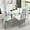 White, variant on Kitchen Dining Table Set for 4, Home Kitchen Table with Marble Tabletop and 4 PU Leather Chairs, Metal Frame Pub Table Set, Dinette Set for Family Gathering & Dining - Easy to Assemble