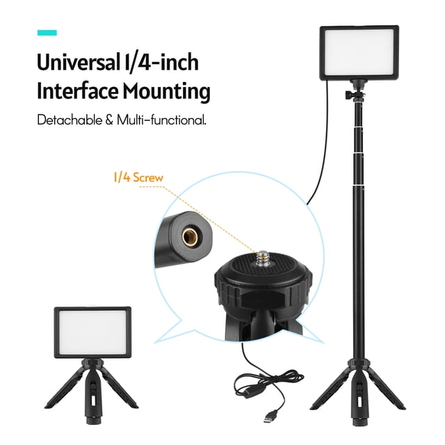 Ligero Andoer 2 PCS USB LED Kit de video Fotografía Fotografía Iluminación 3200K-5500K 120 PCS BEADS DE 14 NIVELES DIMMABLES
