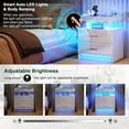 thumbnail image 5 of HNEBC LED Nightstand with Charging Station (USB,Type-C Ports) High Gloss Bedside Table with 2 Drawers, Smart Night Stand with Auto Sensor Lights,Modern Bed Side Table for Bedroom (White), 5 of 8