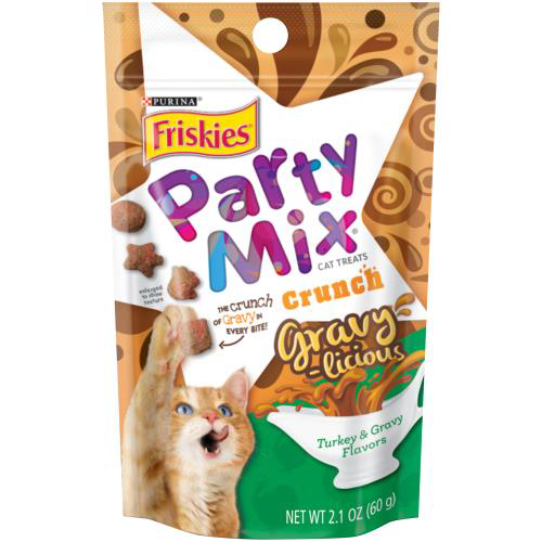 Friskies Party Mix Crunch Gravylicious Turkey & Gravy Treats (Pack of 2)