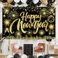 thumbnail image 5 of Happy New Year Fabric Sign Poster Banner Backdrop with Pattern Firework Champagne for Photo Booth Background New Year Party Decorations Supplies, 5 of 7