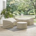 thumbnail image 1 of Crosley Marques MO75015-TA Ensemble de Housses de Mobilier Catalina 4 Pcs avec 2 Canapés Sectionnels Ronds et Table à Café - Beige, 1 of 8