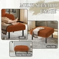 thumbnail image 6 of Small Ottoman Footstool with Legs, Corduroy Fabric Modern Accent Stool Seat with 22" Deep Seat, for Living Room, Bedroom, Office, Orange, 6 of 9