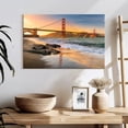 thumbnail image 3 of Elephant Stock Sunset At Golden Gate Bridge Wall Art - Horizontal Canvas Wall Art - Living Room Wall Decor - Architecture Canvas - Orange And Teal Decor - 24" x 16", 3 of 8
