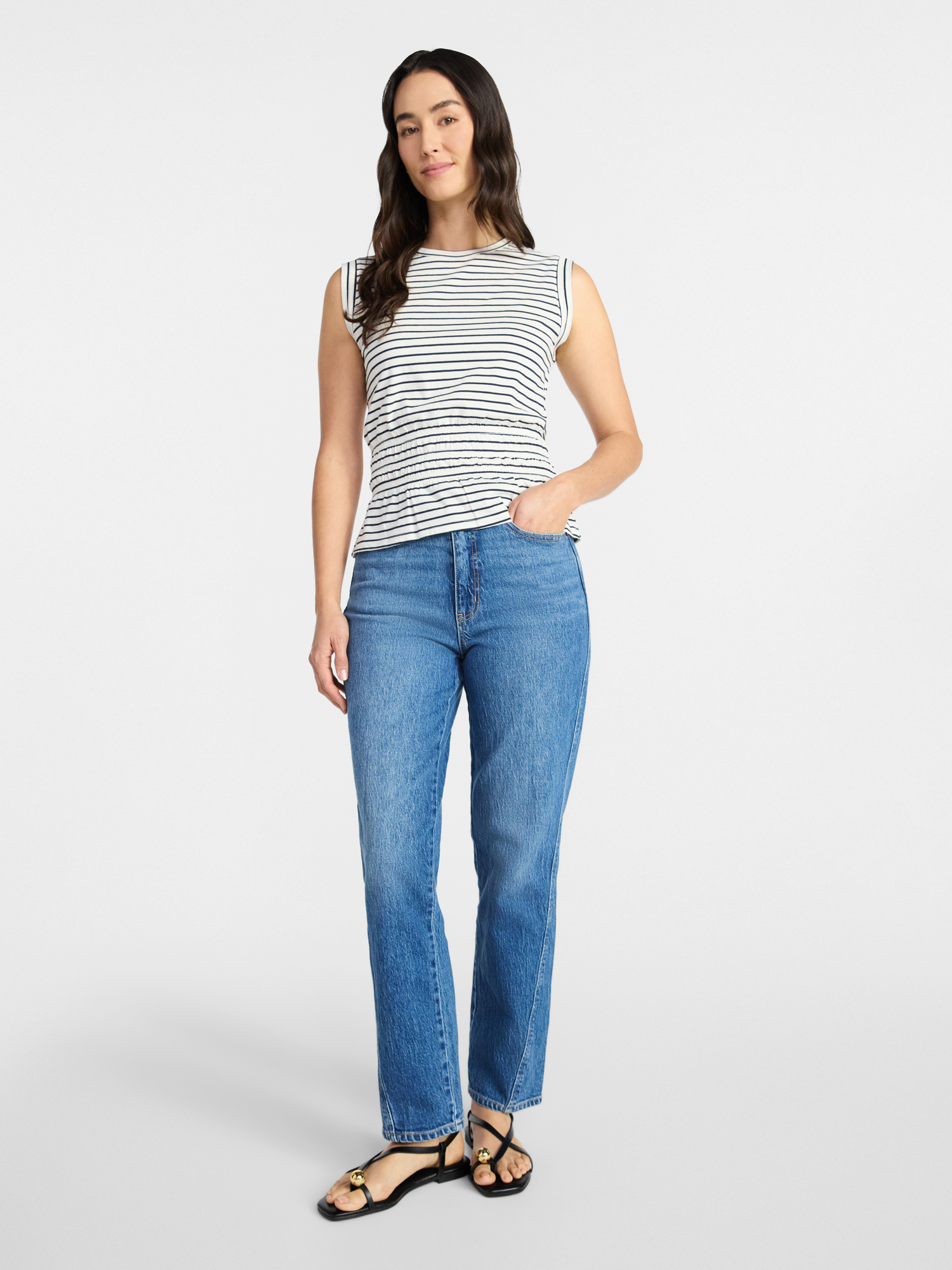Time and Tru Women's Cotton Peplum Tank Top, Sizes XS-XXXL