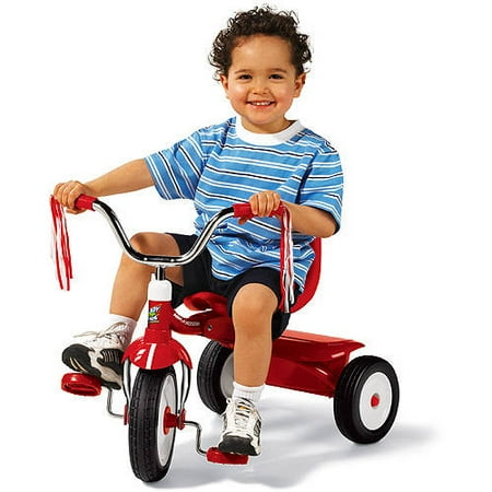 Radio Flyer Ready to Ride Folding Trike for Toddlers with Adjustable Seat and Sturdy Steel Frame