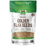 NOW Foods Real Food Certified Organic Golden Flax Seeds 16 oz - Vegan