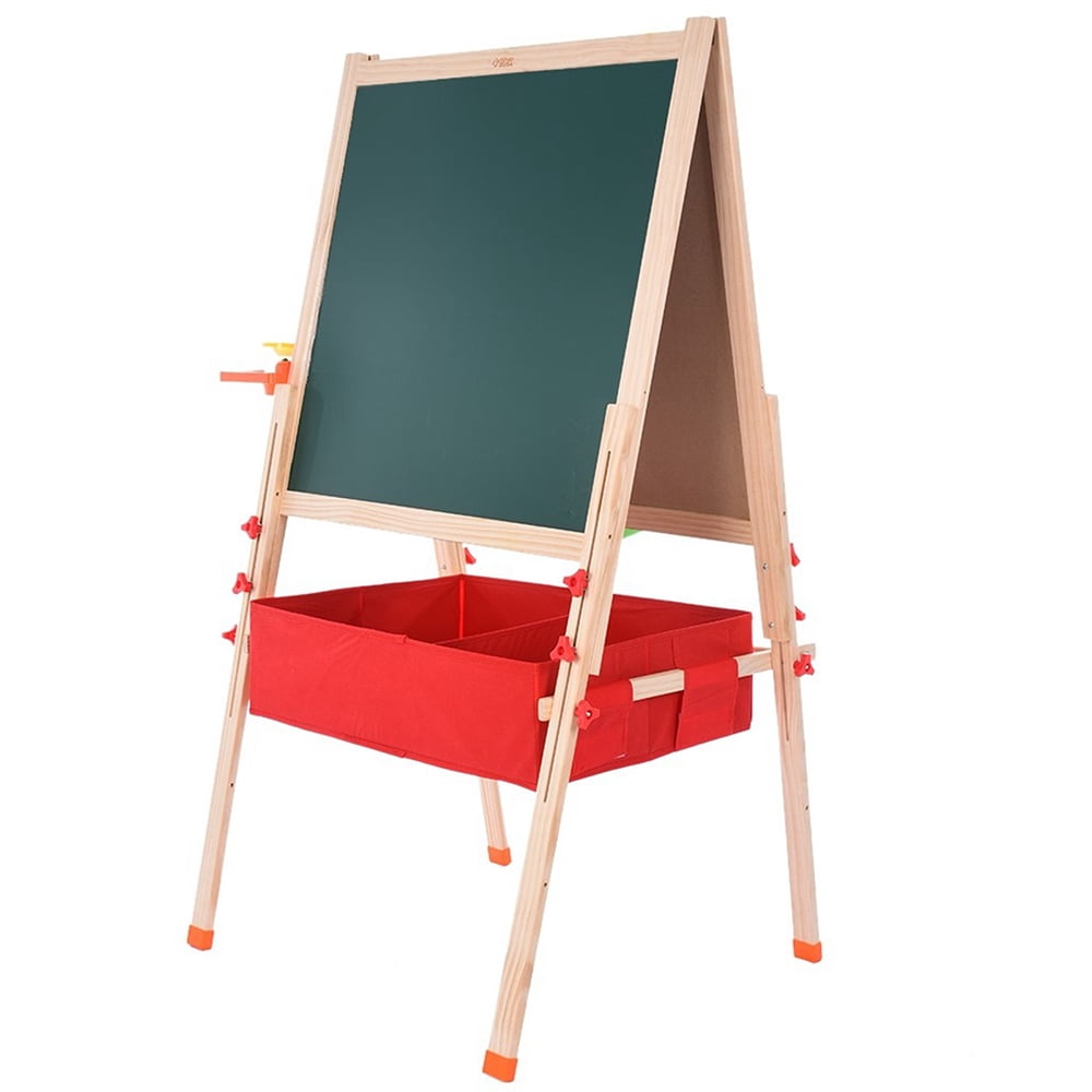 Transer Deluxe Lifting Child Easel, Foldable Wooden Art Easel ,Storage Bag And Tray For Writing Kids Boys Girls
