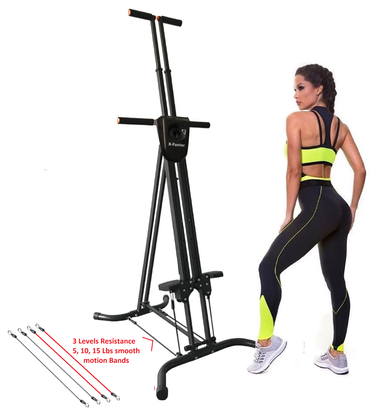 YWRZ Vertical Climber Machine， Exercise Stepper， Cardio Workout Fitness， Gym Conquer 