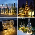 thumbnail image 4 of Wine Bottle Lights with Cork, 6.6ft 20 LED Battery Operated String Lights, Warm White Decorative Fairy Lights, Mini Copper Wire Lights for Bedroom,Christmas Wedding Decoration,10 Pcs, 4 of 7