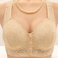 thumbnail image 2 of Comfortable Bras for Women Front Snaps Wireless Beauty Back Ladies Bras Non Padded Comfortable Elder Woman Bra,Beige,42, 2 of 3