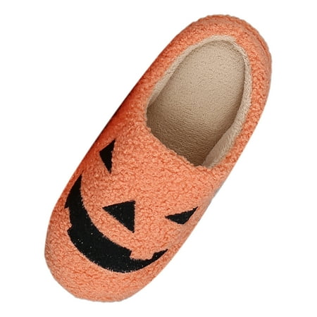 

Couple s Pumpkin Face Home Lightweight Warm Cotton Slippers