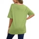 thumbnail image 3 of Camiseta Holgada de Algodón de Color Liso con Cuello Redondo y Aberturas Laterales, Talla XL, Verde, 3 of 6