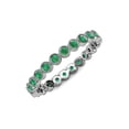thumbnail image 3 of Emerald Bezel Set Milgrain Work Eternity Band 0.57 ct tw to 0.67 ct tw in 14K White Gold.size 5.0, 3 of 8