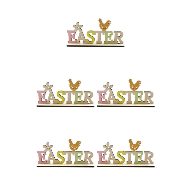 Inteprter Decoraciones Artesanías de Placa de Pascua Signo Pollo Soporte de flores Centro de Adorno familiar para sala de estar Oficina JM00196 5piezas Inteprter CBP227460