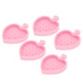 thumbnail image 1 of Almohadilla de silicona para limpieza de brochas de maquillaje, 5 piezas Tazón de limpieza de brochas de maquillaje de silicona Eliminación de residuos en forma de corazón portátil Esponja plegable Al, 1 of 5