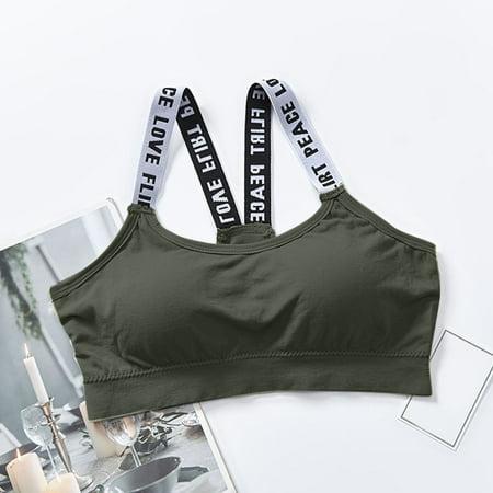 FUNUONY Big Sale!! Push Up Bras for Women 2025 Trendy Bra for Women Sports Bra Tops for Top Fitness Yoga Female Sportswear Vest Tank Tops Sport Up Bralette Top Army Green One Size