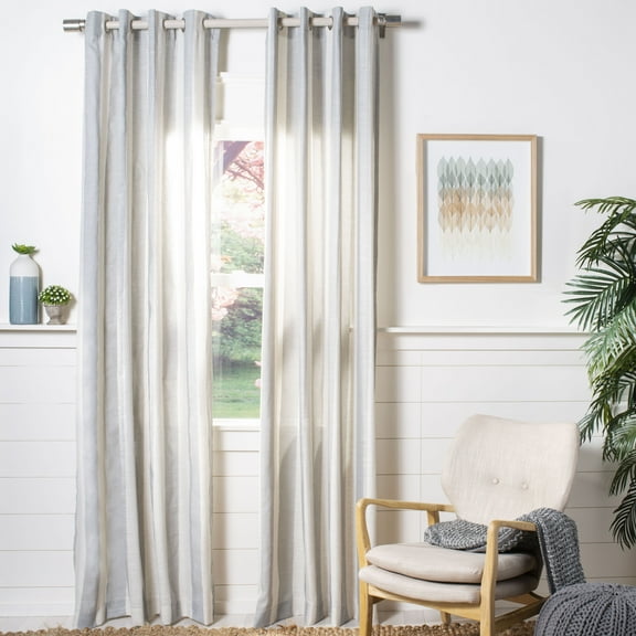 SAFAVIEH Rela Glam Grommet Curtain Window Panel, 52" x 84", Taupe/Beige