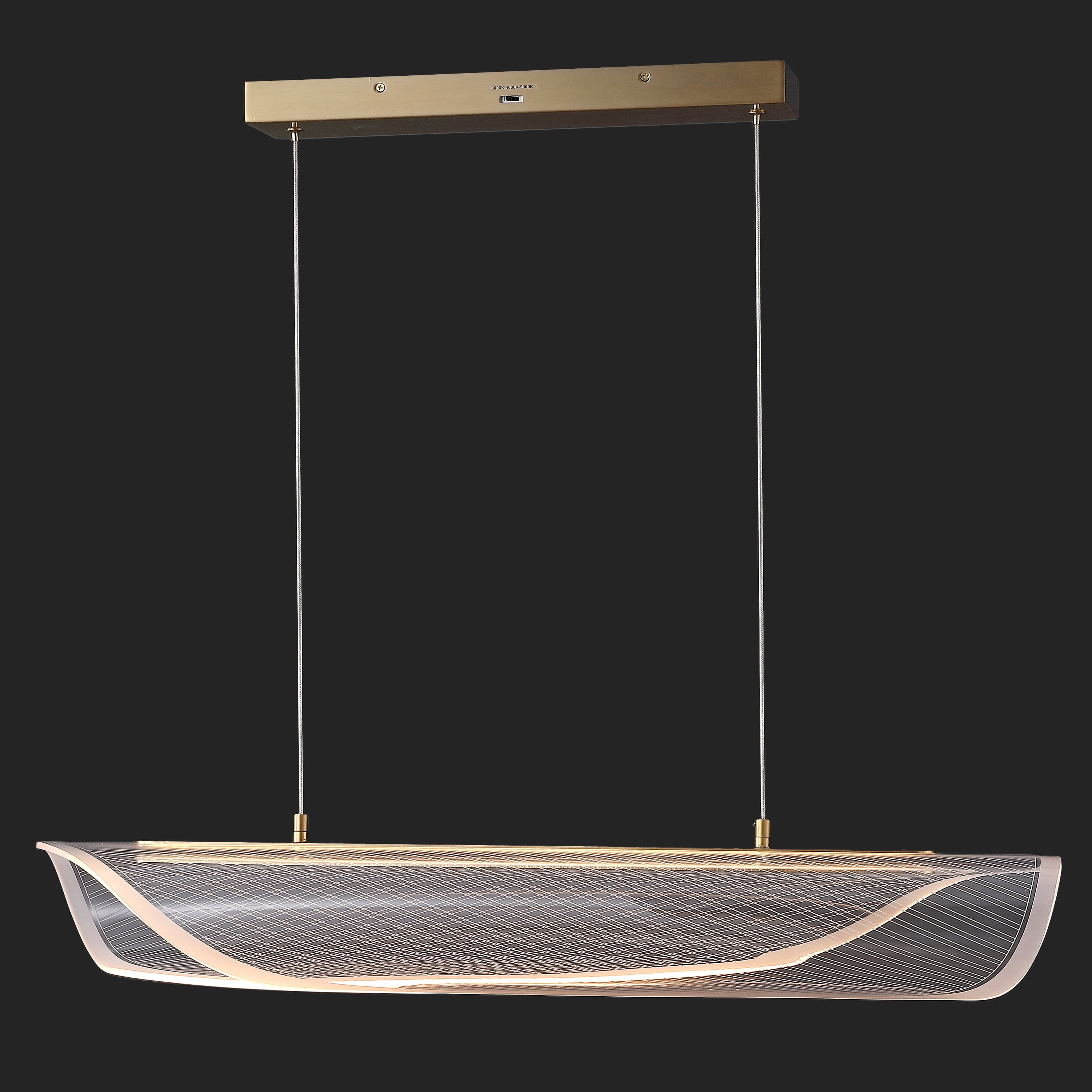 Safavieh Couture Fenric Acrylic Linear Pendant Light, Clear/Gold