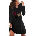 thumbnail image 1 of Qertyioot Cadeau de la Saint-Valentin! Robe Chandail Décontractée à Manches Longues et Col Rond avec Imprimé de la Saint-Valentin pour Femmes, 1 of 4