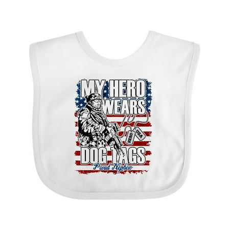 

Inktastic Military Proud Nephew of Soldier USA Flag Gift Baby Boy Bib