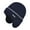 Navy Blue, variant on Mosey Women Men Winter Beanie Hat Solid Color Unisex Knit Wool Hat Thickened Ribbed Fleece Lined Hat with Earflaps