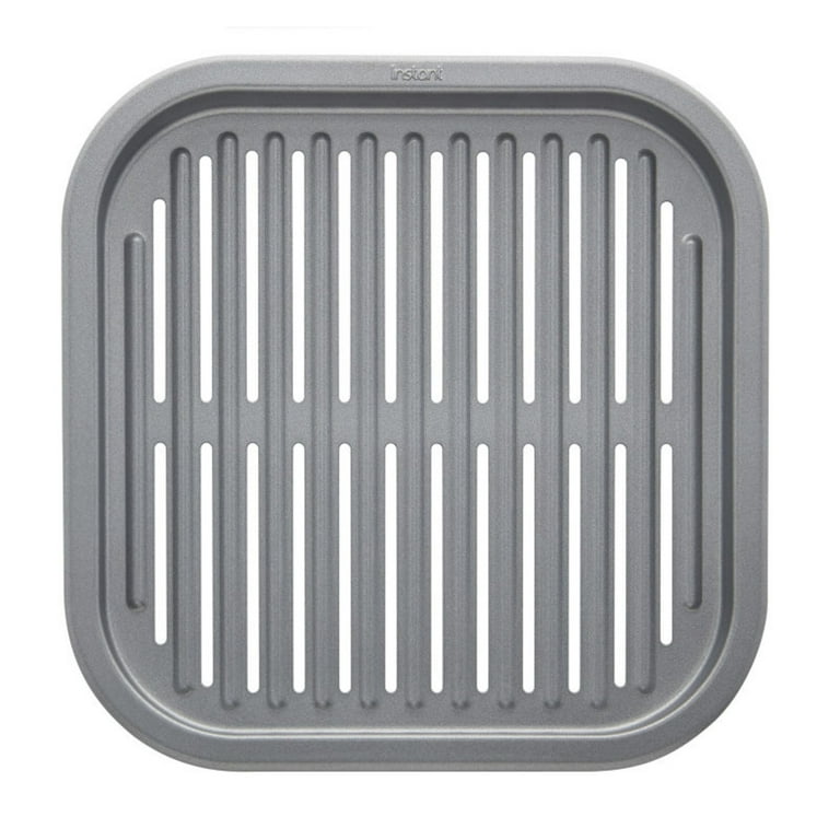 Instant Pot Air Fryer Non Stick Metal 2 Piece Grill Pan Set in Gray