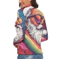 thumbnail image 3 of HOHOHO Gay Santa Rainbow Women's Turtleneck Sweater Long Sleeve Ribbed Fitted Turtle Neck Casual Fall Winter Collection Top XL, 3 of 4