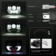 thumbnail image 3 of Faro Led Lupa 5x7'' Rectangular Angel Eyes Unidad Alta/baja, 3 of 8