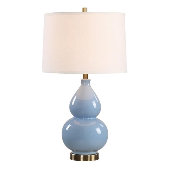 Bowery Hill Contemporary 26"H x 15"W x 15"D Ceramic Table Lamp in Blue
