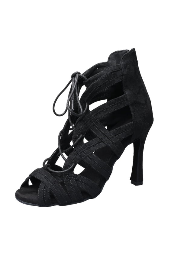 Women's Dance Shoes Fashion High Heeled Sandals For Ladies Lace-up Indoor Performanc Ballroom Tango