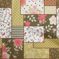 thumbnail image 1 of oneOone Cotton Silk Dark Olive Green Fabric Asian Floral Mix Patch Craft Projects Decor Fabric Printed By The Yard 42 Inch Wide, 1 of 4