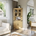 thumbnail image 3 of Gabinete de Esquina Alto – Estilo Granja – Puerta de Vidrio y Estantes Ajustables – Ahorra Espacio – Sala, Cocina y Baño, 3 of 6