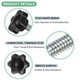 thumbnail image 2 of Uxcell 12-Pack Star Clamping Knobs, 1/4"-20 x 16mm Male Thread Hand Tightening Screw for Machinery/Electronic/Furniture/Umbrella Base, Hex Shaped Machine Handle Replacement [Black], 2 of 7