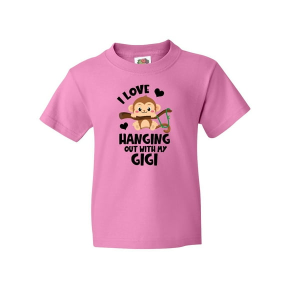 Inktastic Monkey I Love Hanging out with My Gigi Youth T-Shirt