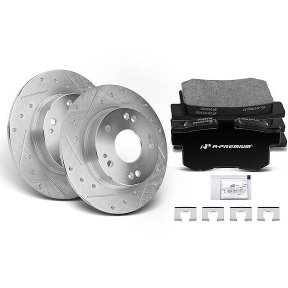 Rear Brake Pad and Rotor Kit 6 - Compatible with 2013 - 2015 Acura ILX - Autopart Premium