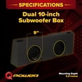 thumbnail image 3 of Q Power 2 Hole 2007-2013 GM/Chevy Crew Cab 10" Ported Subwoofer Box | QBGMC07210, 3 of 7